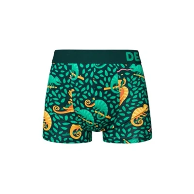 Imagen de Dedoles Calzoncillos Hombre y Chico Ropa Interior Algodón Boxer Muchos diseños Divertidos Dinosaurios Globos Regalo, Color: Verde, diseño: Camaleón a la Caza (Bóxeres Ajustados Cortos), tamaño: L
