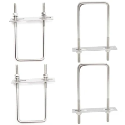 Imagen de CEEYSEE Juego de 4 tornillos en U M6 50 x 120 mm, acero inoxidable 304, para fijación tubos, vehículos, barcos, puentes, túneles (U/M6 mm)