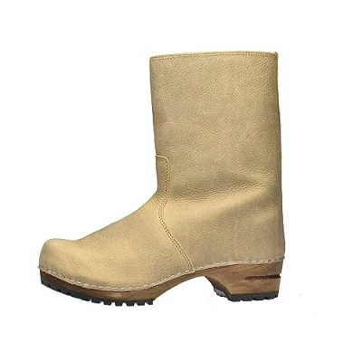 Imagen de Sanita Risotto Producto Artesanal Original Botas de Madera y Cuero para Mujer Materiales sostenibles Beige 37 EU