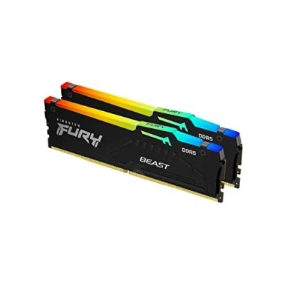 Imagen de Kingston FURY Beast Negro RGB EXPO 16GB (2x8GB) 5200MT/s DDR5 CL36 DIMM Memoria gamer para Ordenadores de sobremesa Kit 2 KF552C36BBEAK2 16