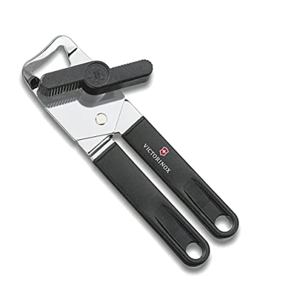 Imagen de Victorinox abrelatas universal con abrebotellas, manejo seguro, mango de plástico robusto, negro