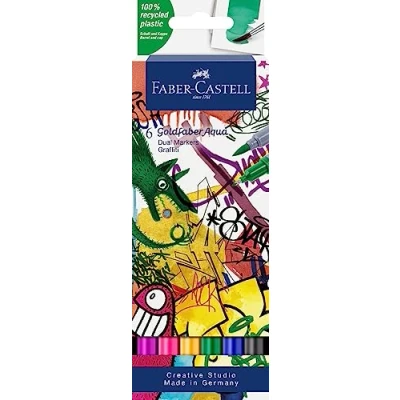 Imagen de Faber Castell 164525 Goldfaber Aqua Dual Markers. Pack 6 Graffiti