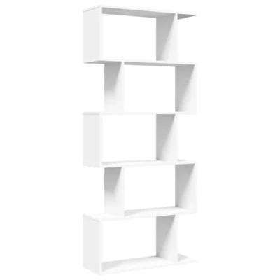 Imagen de vidaXL Librería Divisor 5 Niveles Madera ingeniería Blanco 70x24x161cm, estantería, estantería para Libros, librerías, Libros