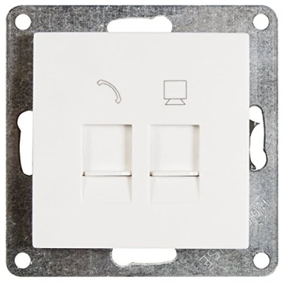 Imagen de McPower Flair Enchufe RJ45 y RJ11 para ISDN, Cat5, UP, color blanco
