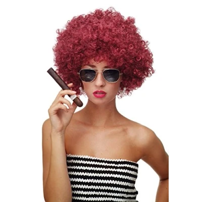 Imagen de WIG ME UP Peluca Afro Rojo Granate Funk Disco años 70 80 Foxy Brown PW0011 P67