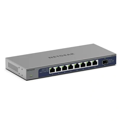 Imagen de NETGEAR Switch de 8 Puertos y 10 GB GS108X Ethernet multigigabit 1 Puerto SFP+ 10G Montaje en sobremesa o Bastidor, protección por Vida