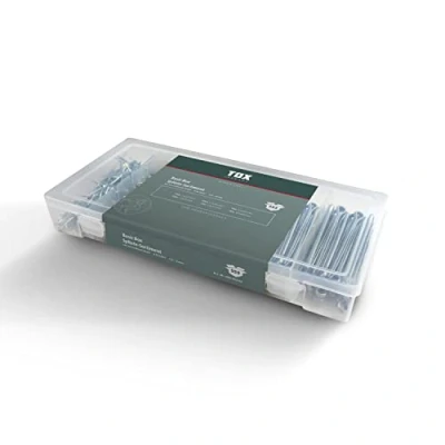 Imagen de TOX Surtido de chavetas acero galvanizado para aplicaciones versátiles, 6 tamaños comunes en caja transporte transparente, ⌀ 1,6 4,0 mm, longitud 25 64 555 piezas, 09490202