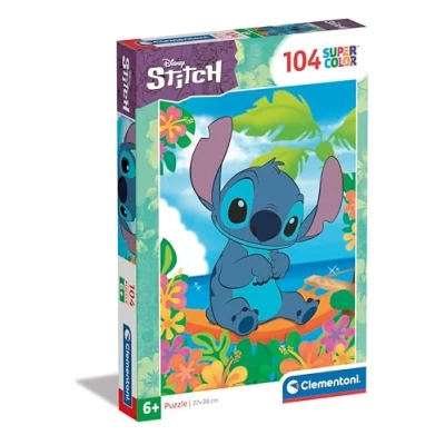 Imagen de Clementoni Disney Lilo &amp; Stitch Supercolor Puzzle Infantil De 104 Piezas, para Niños 6 8 Años, Desarrolla La Concentraciòn Mentàl Y Logica, 25755, Multicolor