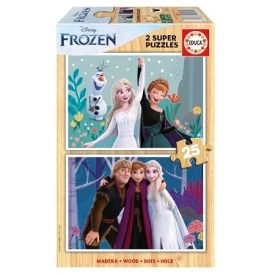 Imagen de Educa Frozen Set de 2 Puzzles Infantiles Madera con 25 Piezas Cada uno. Medidas: 26 x 18 cm. Recomendados a Partir 4 años (19959)