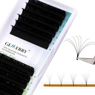 Imagen de Extensiones de Pestañas Volumen Ruso 0.05 d curl 13mm Easy Fan 2D 3D 5D 8D 10D Postizas Individuales Volume Lash Extensions GEMERRY (0.05 13mm)