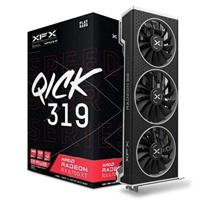 Imagen de XFX Speedster QICK319 AMD Radeon RX 6700 XT Tarjeta gráfica para Juegos (12 GB, GDDR6, HDMI 3xDP, RDNA 2 67XTYPBDP)