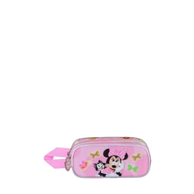 Imagen de Disney Minnie Mouse Kitten Estuche Portatodo 3D Doble, Rosa, 22 x 10 cm