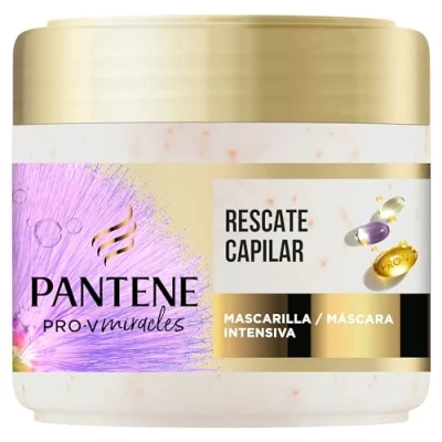 Imagen de Pantene Sedoso y Brillante con Biotina Keratina Mascarilla Reparadora 300ml Repara el Pelo Seco, Dañado, Tratado o Mechas. Contiene 5.000 perlas Pro V