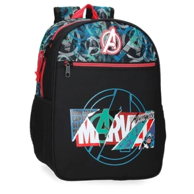 Imagen de Marvel Joumma Shield Mochila Escolar Adaptable a Carro Negro 27x33x11 cms Poliéster 9,8L