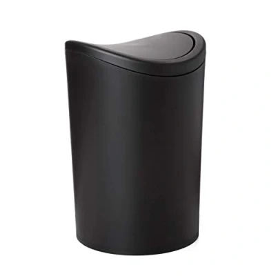 Imagen de Tatay Papelera Baño con Tapa Basculante, 6L de Capacidad, Polipropileno, Libre BPA, Color Negro, Medidas 19 x 28 cm