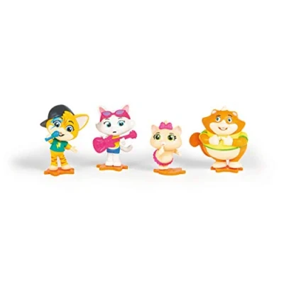 Imagen de Smoby 44 Gatos Pack de 4 Figuras articuladas, Personajes Lampo, Albóndiga, Pilou y Milady 8cm