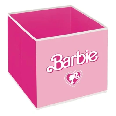 Imagen de ARDITEX Contenedor Organizador Textil con Forma de Cubo Plegable 31x31x31cm Barbie