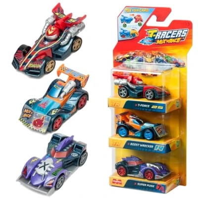 Imagen de T RACERS Mix &#039;N Race 3 Pack de Coches coleccionables. desmontables por dos partes y con piezas intercambiables. 4/4