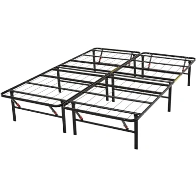 Imagen de Amazon Basics Somier fijo plegable, montaje sin herramientas, permite almacenar debajo de la cama, cama individual, 135 x 190 35.5 cm, Negro