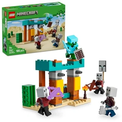 Imagen de LEGO Minecraft La Patrulla del Desierto de los Maldeanos Divertido Juguete Construcción con Personajes y Armas Videojuego, Regalo Gamer para Niños Niñas 7 Años o Más 21267