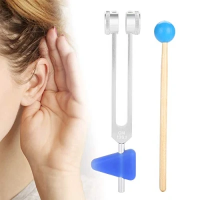 Imagen de Chakra OM 136.1Hz Tuning Fork Medical Healing Instrument Aluminio Sound Terapia Herramientas médicas con martillo mazo