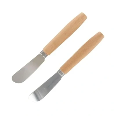 Imagen de Fackelmann 2 couteaux à Beurre 40908 Juego Mantequilla, Cuchillo para Untar, Madera, Acero Inoxidable, 17,3 x 2,1 1,3 cm, Madera y Inoxidable