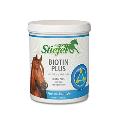 Imagen de Stiefel Biotina Plus para Caballos, fórmula Triple biotina, metionina y Zinc, pezuñas Fuertes, Piel, Cuerno, Mejora la Calidad de Las pezuñas, apoya el Crecimiento