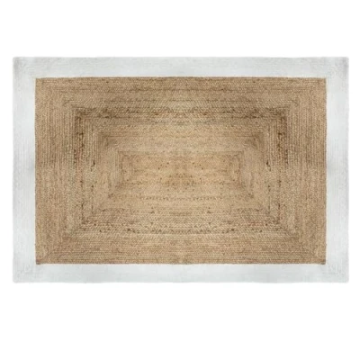 Imagen de Atmosphera Alfombra de yute borde blanco 120 x 170 cm