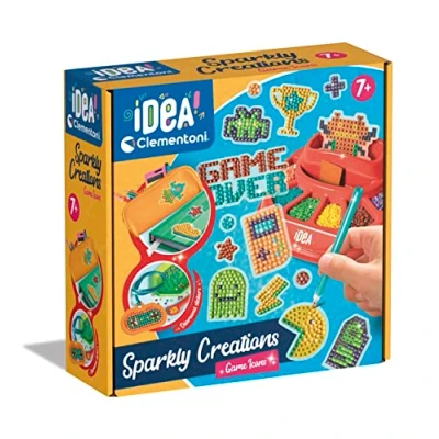Imagen de Clementoni Piedras Preciosas 3D Idea Sparkly Creations Game Icons Painting, Diamond Art, Kit de Arte, Taller Gemas, Juego Creativo Niños 7 Años, Color multilingüe (18774)