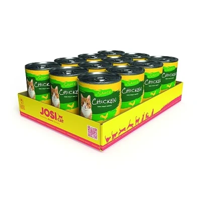 Imagen de JosiCat Pollo en Salsa, 12 x 415 g, Adult, Comida húmeda Premium para Gatos Adultos, Vitamina D3 y E, Powered by Josera, húmeda, pienso Completo, Unidades