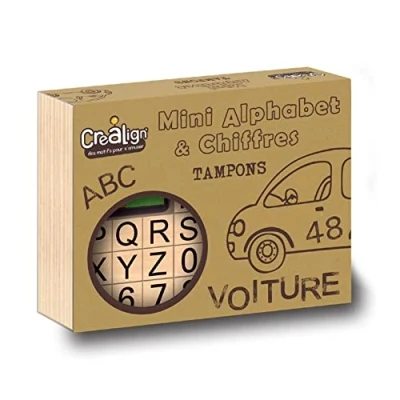 Imagen de Crea Lign&#039; Mini ALFABET y Cifras DE TAMPÓN, Color Funda (Créa CL150)