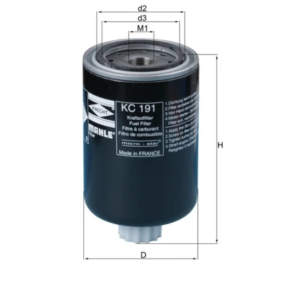 Imagen de MAHLE ORIGINAL KC 191 Filtro Combustible enroscable
