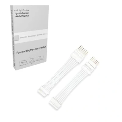 Imagen de LIGHT SOLUTIONS Cable de extensión para iluminación Philips Hue lightstrip V4 y Solo Tira LED Ampliación corriente en blanco