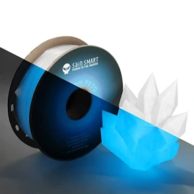 Imagen de Filamento PETG SainSmart Grow in The Dark Blue, para impresora 3D PRO 3 de 1,75 mm, azul brillante, bobina 1 kg, precisión dimensional +/ 0,02 mm