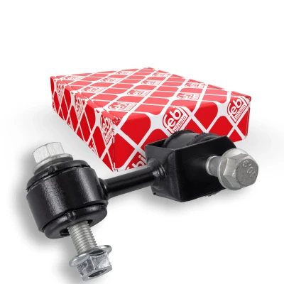 Imagen de febi BILSTEIN 34758 Bieleta de suspensión Eje delantero, derecha 75 M10 x 1,25 Plus con material montaje añadido Acero negro