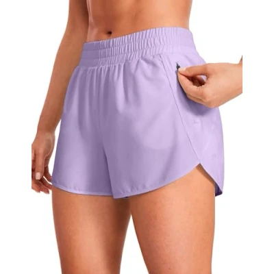 Imagen de CRZ YOGA Shorts de Running con Delfines Cintura Alta para Mujer Morado Claro 38