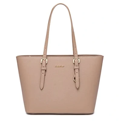 Imagen de David Jones Bolso de Hombro Mujer Mano Compras Piel PU con Asa Larga Tote Shopping Totalizador Capacidad Media Elegante Ciudad Rosa