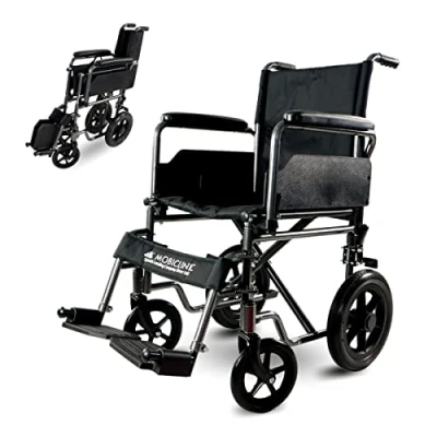 Imagen de Mobiclinic®, Silla de ruedas, S230, Plegable y ligera, Asiento 40 cm, Reposapiés abatibles extraíbles, Reposabrazos acolchados abatibles, Ruedas pequeñas, Freno estacionamiento pie