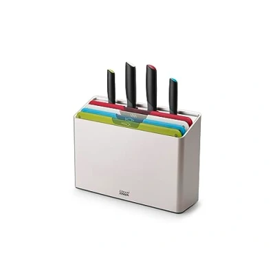 Imagen de Joseph Folio Icon Tablas de Cortar Antideslizantes con Código Color y Cuchillos Cocina Japoneses Acero Inoxidable, 8 Piezas, Estuche Inoxidable