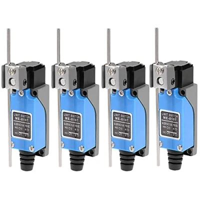 Imagen de GUUZI 4 piezas Interruptor de Límite Momentáneo del Brazo Palanca Varilla Ajustable 1NC 1NO ME 8107 0 250V/5A