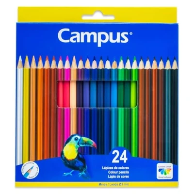 Imagen de Campus College 630480 Lápices de colores hexagonal colores, 24 unidades