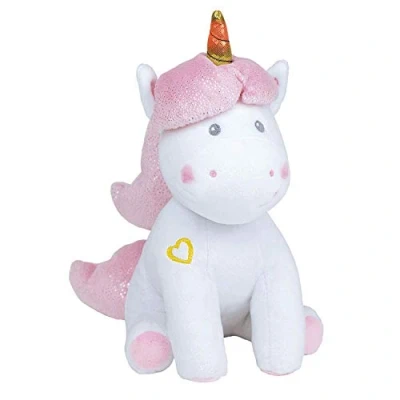 Imagen de Jemini 023755 Licorne Peluche +/ 24 cm Musicale et lumineuse Einhorn Brillante, Color Blanco Rosa