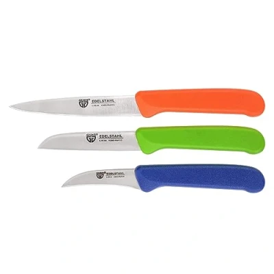 Imagen de Juego de cuchillos cocina (3 piezas, acero inoxidable, mangos colores)