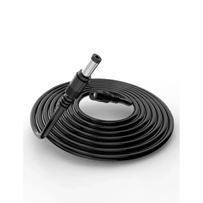 Imagen de Tonton cable de extensión alimentación 12V DC 3 metros, 2,1 mm x 5,5 compatible con fuente o cargador para cámara seguridad CCTV, 3M (Negro)
