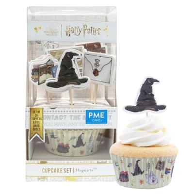 Imagen de PME Harry Potter Set de 24 cápsulas para cupcakes y toppers con Hogwarts