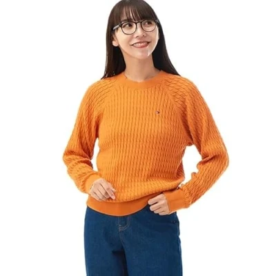 Imagen de Tommy Hilfiger Co Cable C nk Sweater Ww0ww41142 Suéter, Naranja (Autumn Orange), XS para Mujer