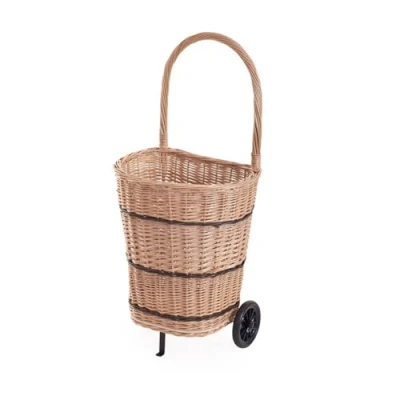 Imagen de e wicker24 Cesta para leña sobre Ruedas Trolley fahrbar Mimbre