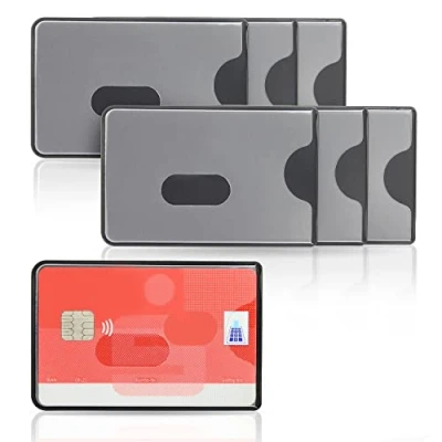 Imagen de WallTrust RFID NFC Funda Protectora para Tarjetas de crédito, Set 6 Unidades, Parte Frontal Transparente Mate