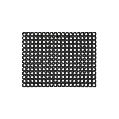 Imagen de andiamo Goma Panal de Abeja, Anillos Abiertos, Alfombrilla Antideslizante para Puerta Felpudo Suave, Black, 80 x 120 cm (Rectangular)