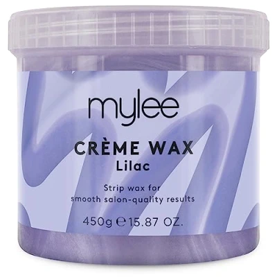 Imagen de Cera en crema suave de flor lila Mylee para pieles sensibles 450 g, apta microondas y calentador cera, ideal eliminar el vello grueso obstinado todas las áreas del cuerpo